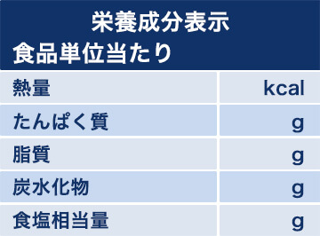 <栄養成分表示例>